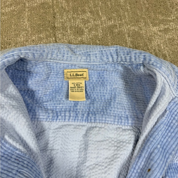 LL Bean Light Blue Corduroy Button Down Shirt Jacket Women Size Small - Picture 3 of 5